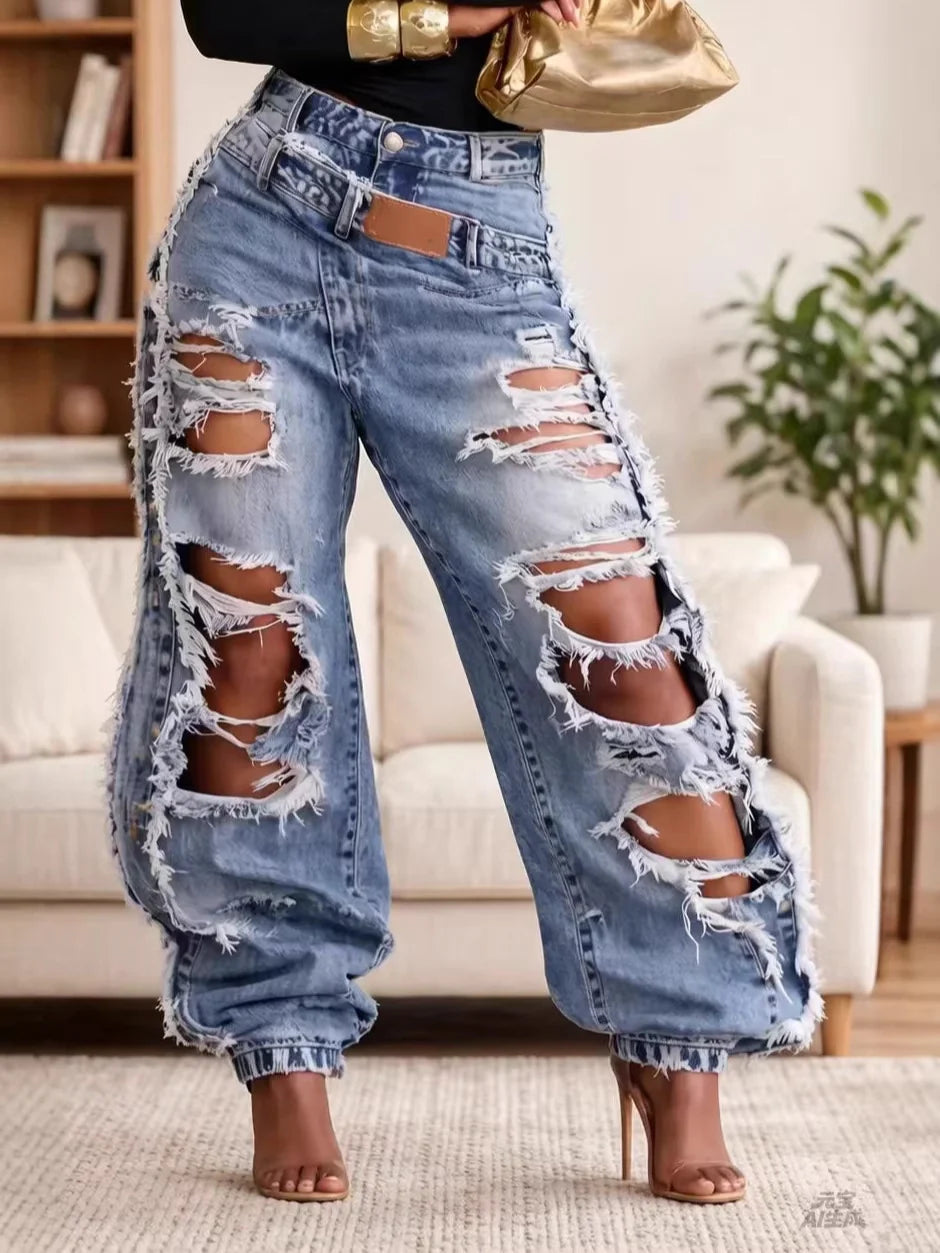 Jeans Oversize Estilo Destroyed