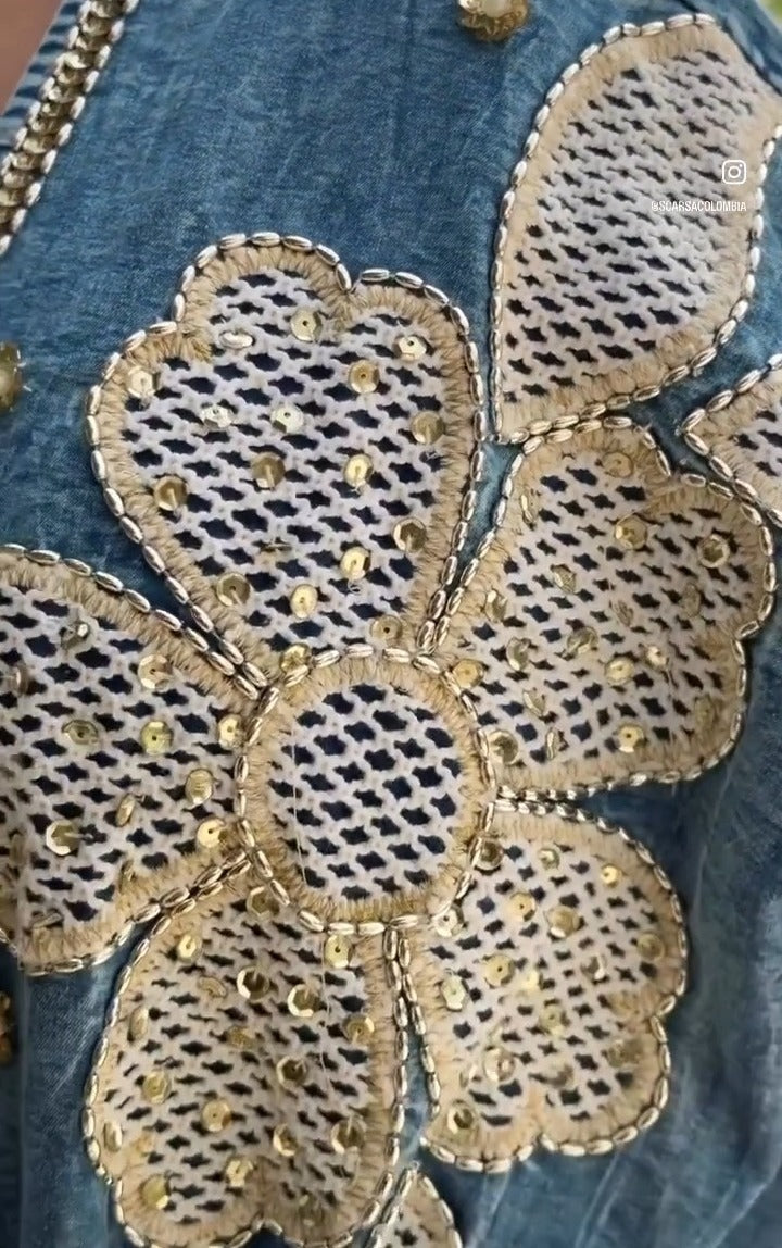 Vestido Índigo Crochet Maxi