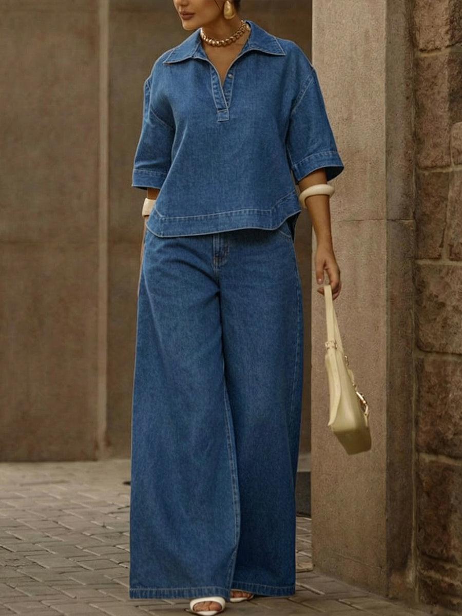 Conjunto Overzise de Denim