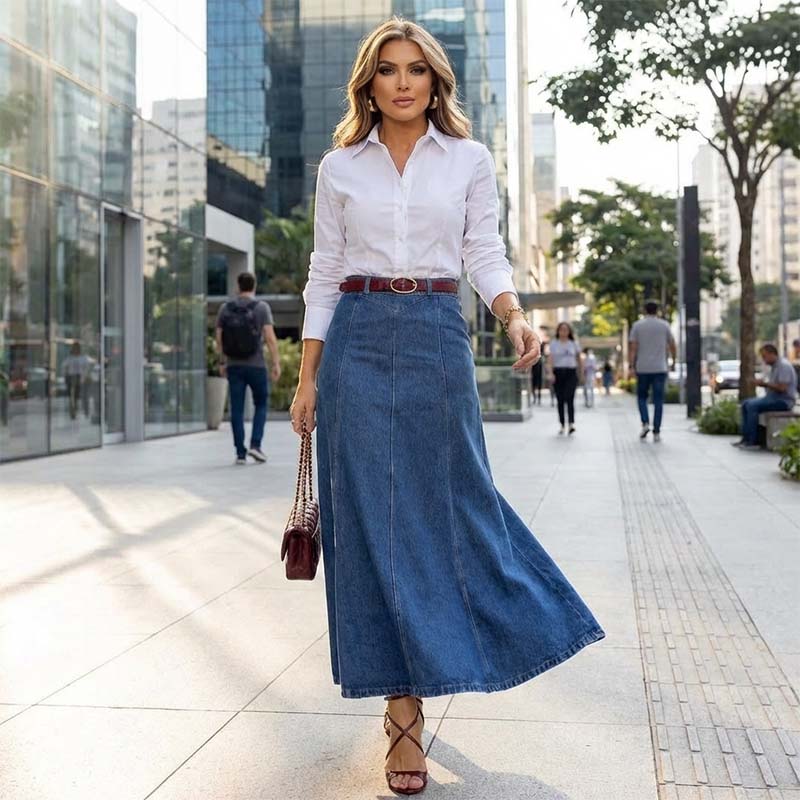 Falda Artisan Loose-Fit Denim