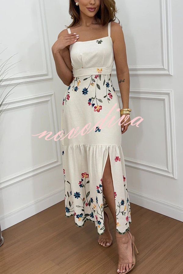 Vestido Maxi Bordado Cut-Out