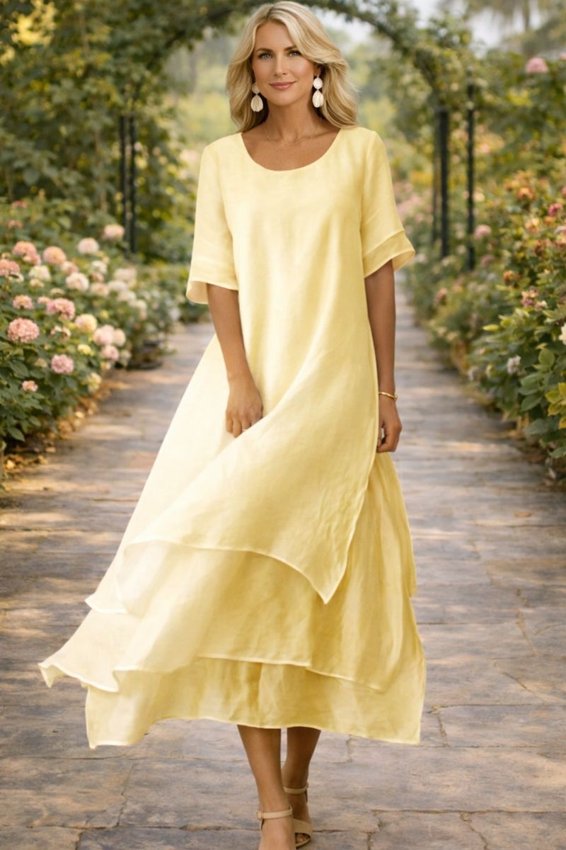 Anaya / Vestido Largo Escalonado Fluido